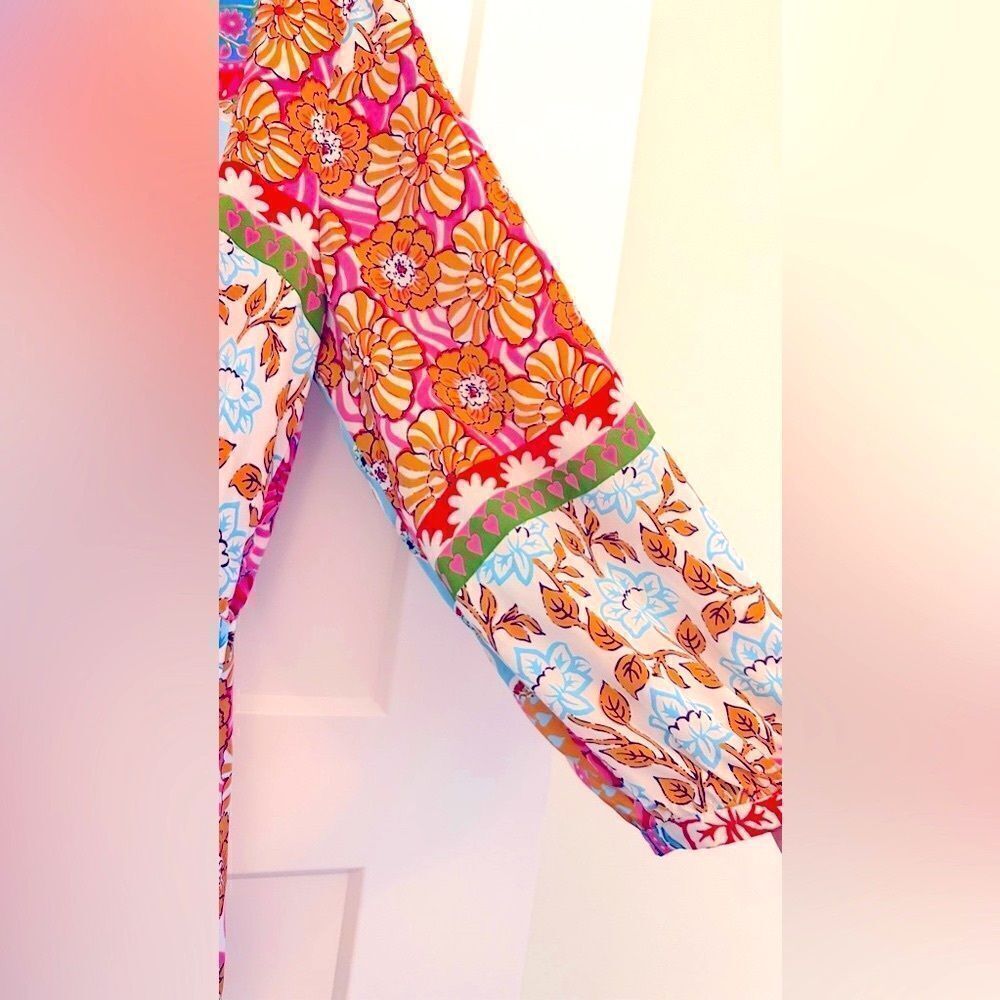 ZARA SATIN PATCHWORK PRINT DRESS - Picture 9 of 11